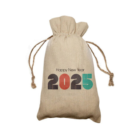 Happy New Year 2025 printed Draw String Bags